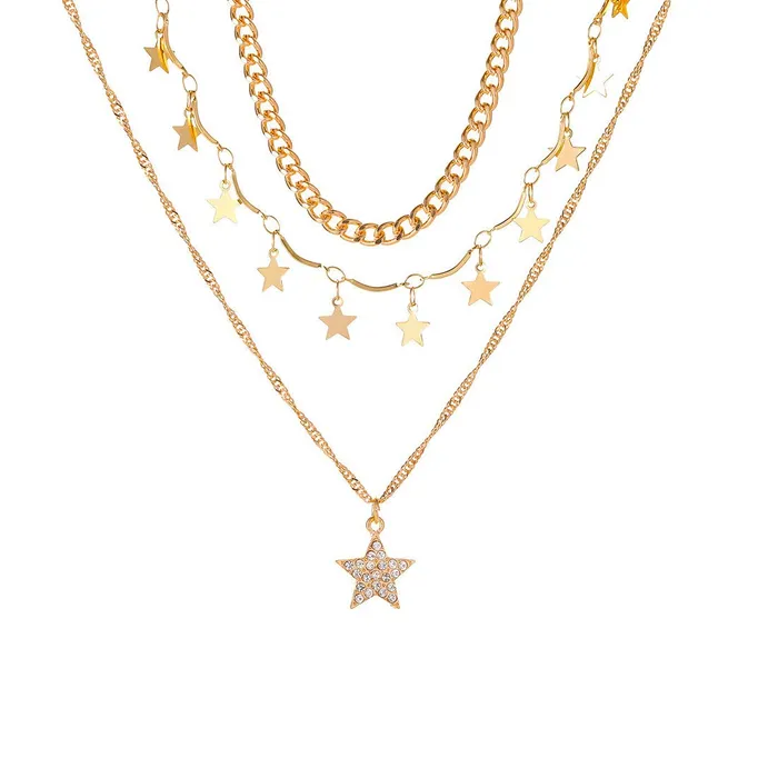 Yellow Chimes Necklaces Yellow Chimes Trendy Fashion Multilayer Gold Toned Star Drop Choker Necklace for Women and Girls Yellow Chimes Necklaces Yellow Chimes Trendy Fashion Multilayer Gold Toned Star Drop Choker Necklace for Women and Girls