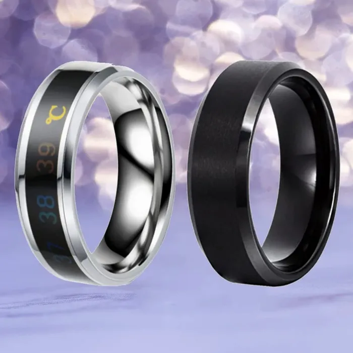 Yellow Chimes Rings for Men 2 Pcs Combo Dragon Celtic Inlay Polish Finish Titanium Steel Band Designed Rings for Men Boys Yellow Chimes Earrings