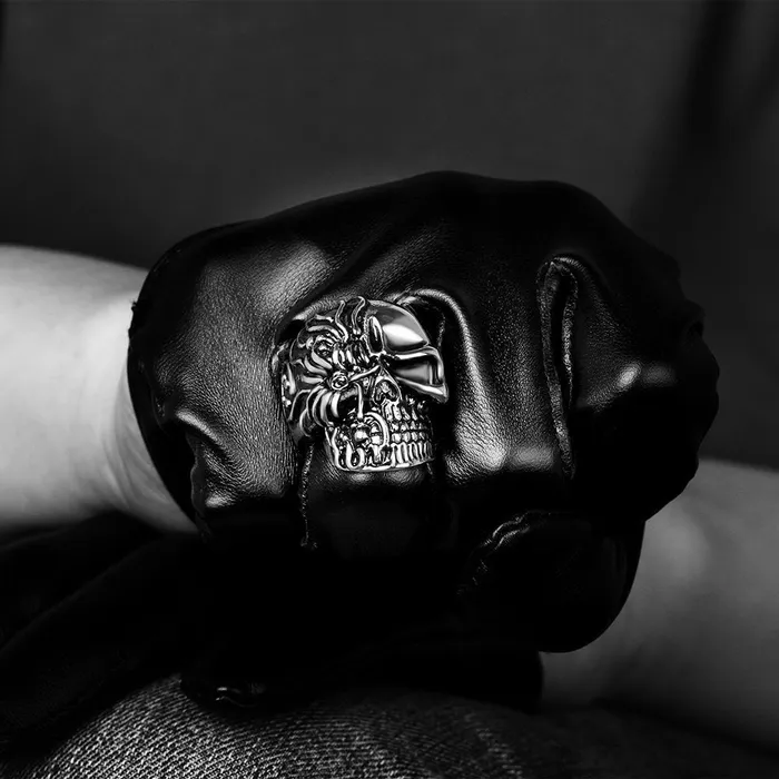 Yellow Chimes Rings for Men Silver Oxidised Style Mark Mens Collection Mens Stainless Steel Metal Bikers Ring for Men and Boys Yellow Chimes Necklaces