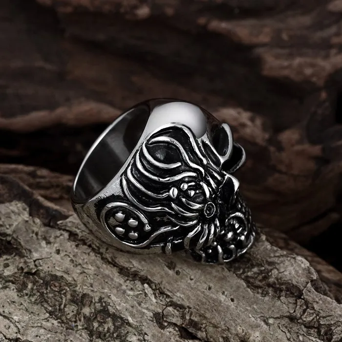 Yellow Chimes Rings for Men Silver Oxidised Style Mark Mens Collection Mens Stainless Steel Metal Bikers Ring for Men and Boys Yellow Chimes Necklaces