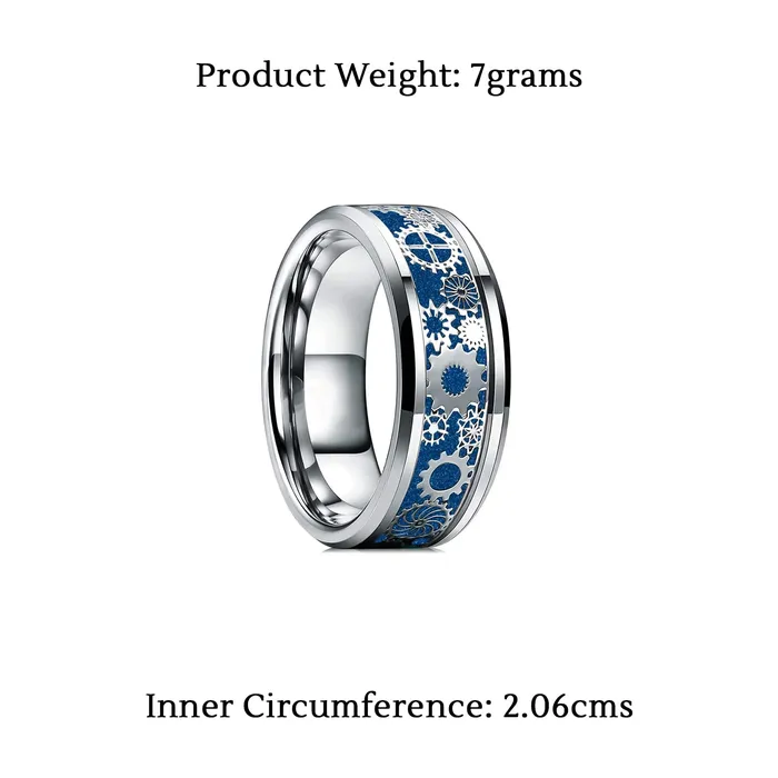 Yellow Chimes Rings for Men Stainless Steel Silver toned Band Designed Metal Rings for Men and Boys Yellow Chimes Rings