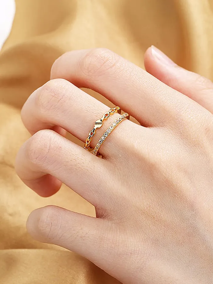 Yellow Chimes Rings for Women Girls Ring for Girls Gold Tone Crystal Studded Multi Layered Adjustable Finger Ring for Women Birthday Gift For girls women Anniversary Gift for Wife Yellow Chimes Earrings