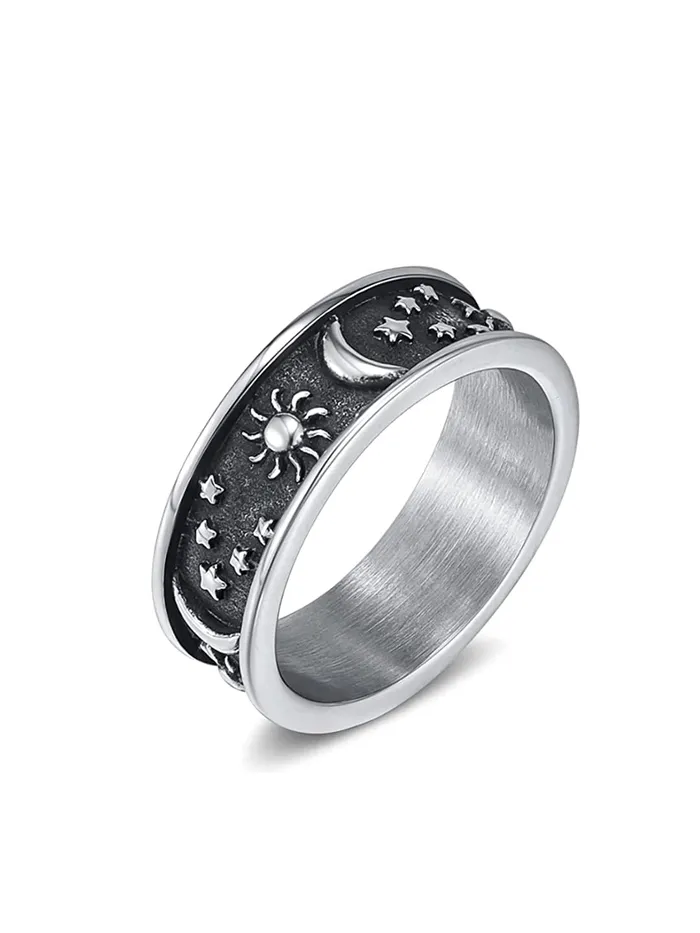 Yellow Chimes Rings for Women Stainless Steel Ring Carved Sun Moon Universe Energy Sign Statement Band Rings for Women and Girls Yellow Chimes Necklaces Yellow Chimes Rings for Women Stainless Steel Ring Carved Sun Moon Universe Energy Sign Statement Band Rings for Women and Girls Yellow Chimes Necklaces