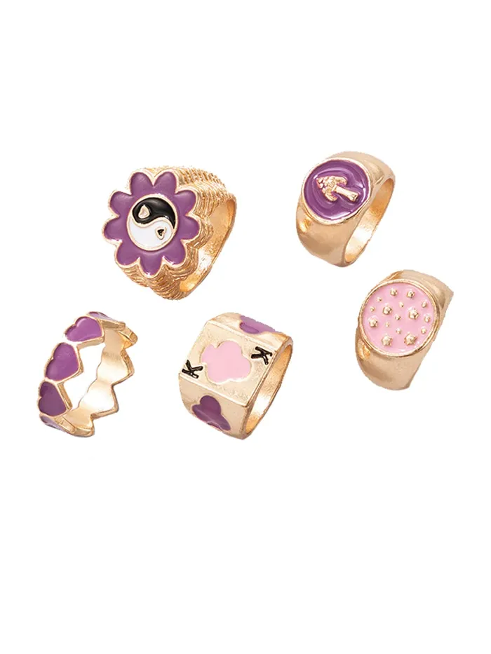 Yellow Chimes Rings for Women5 Pcs Combo Ring Set Midi Finger Knuckle Rings Gold Plated Purple Rings for Women and Girls Yellow Chimes Earrings Yellow Chimes Rings for Women5 Pcs Combo Ring Set Midi Finger Knuckle Rings Gold Plated Purple Rings for Women and Girls Yellow Chimes Earrings