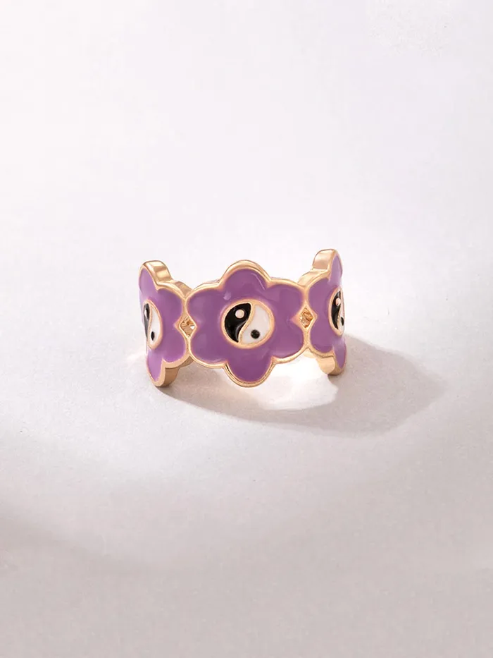 Yellow Chimes Rings for Women5 Pcs Combo Ring Set Midi Finger Knuckle Rings Gold Plated Purple Rings for Women and Girls Yellow Chimes Earrings