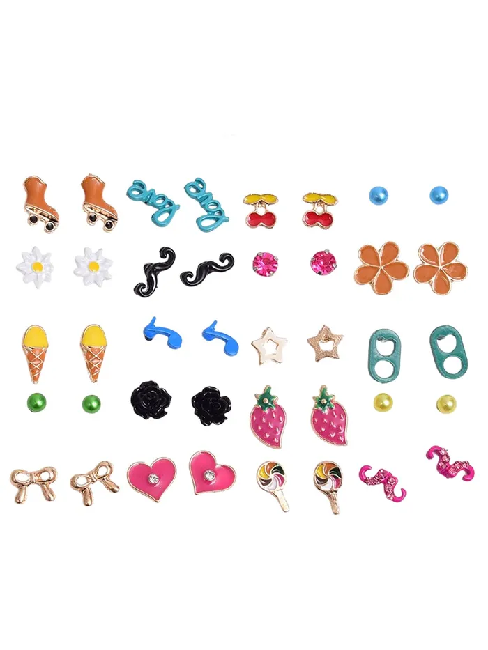 Yellow Chimes Rings Melbees by Yellow Chimes Stud Earrings for Girls Set of 20 Pairs of Cute Shapes Combo Studs Earrings For Kids And Girls Yellow Chimes Rings Melbees by Yellow Chimes Stud Earrings for Girls Set of 20 Pairs of Cute Shapes Combo Studs Earrings For Kids And Girls