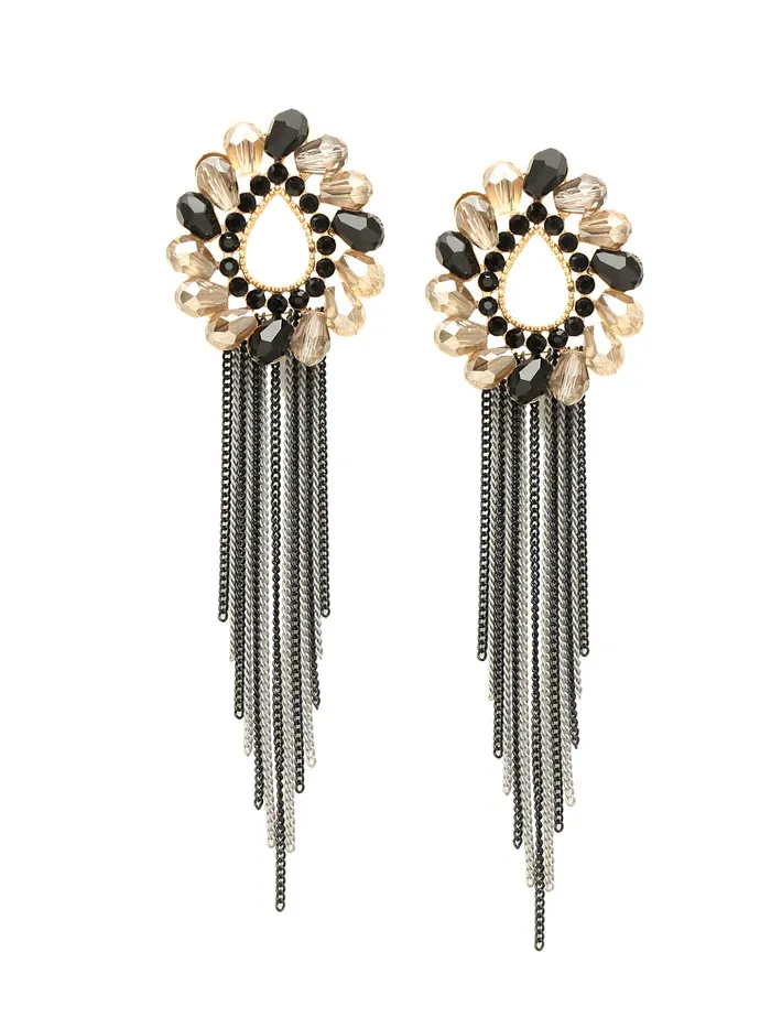 Yellow Chimes Rings Yellow Chimes Crystal Danglers Earrings for Women Tear Drop Shaped Crystal Black Long Chain Dangler Earrings for Women and Girls Yellow Chimes Rings Yellow Chimes Crystal Danglers Earrings for Women Tear Drop Shaped Crystal Black Long Chain Dangler Earrings for Women and Girls