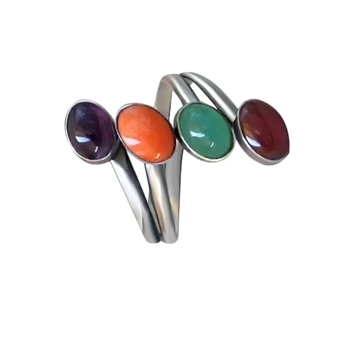 Yellow Chimes Rings Yellow Chimes Earrings For Women Silver Toned Multicolor Stone Studded Ring For Women and Girls