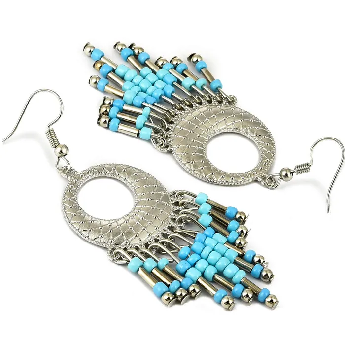 Yellow Chimes Rings Yellow Chimes Modern Fusion Fancy Party Ware Silver Plated Beads Alloy Dangle Earring for Women And Girls