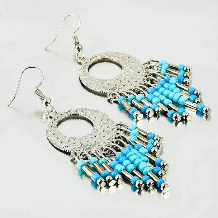 Yellow Chimes Rings Yellow Chimes Modern Fusion Fancy Party Ware Silver Plated Beads Alloy Dangle Earring for Women And Girls