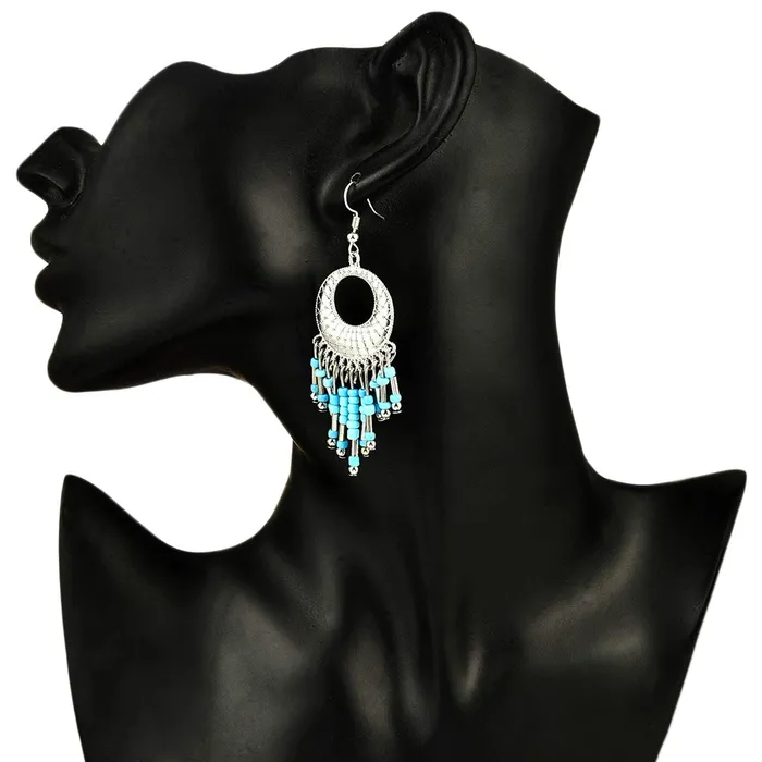 Yellow Chimes Rings Yellow Chimes Modern Fusion Fancy Party Ware Silver Plated Beads Alloy Dangle Earring for Women And Girls
