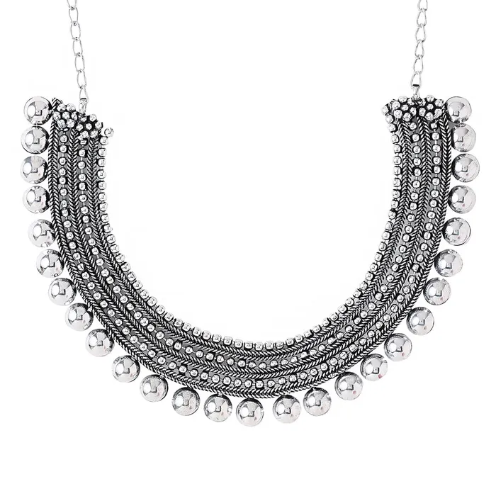Yellow Chimes Rings Yellow Chimes Necklaces for Women Adjustable Silver Oxidised Beads Studded Choker Necklace for Women and Girls NK 3 Yellow Chimes Rings Yellow Chimes Necklaces for Women Adjustable Silver Oxidised Beads Studded Choker Necklace for Women and Girls NK 3
