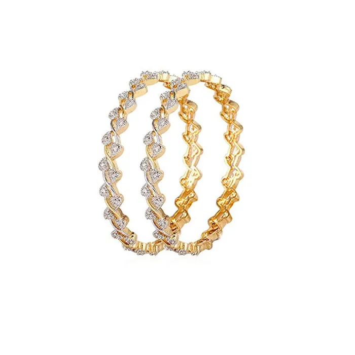Yellow Chimes Rings Yellow Chimes Pair of 2 Pcs Exclusive Bestselling Floral American AAA Crystal Traditional Bangles for Women Yellow Chimes Rings Yellow Chimes Pair of 2 Pcs Exclusive Bestselling Floral American AAA Crystal Traditional Bangles for Women