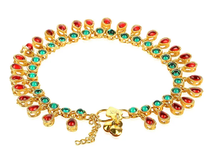 Yellow Chimes Traditional Captive Beauty Gold Plated Payal Anklets for Women and Girls Yellow Chimes Bracelets