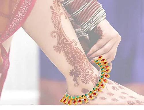 Yellow Chimes Traditional Captive Beauty Gold Plated Payal Anklets for Women and Girls Yellow Chimes Bracelets