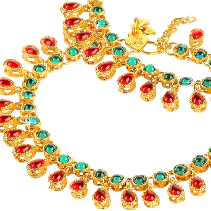 Yellow Chimes Traditional Captive Beauty Gold Plated Payal Anklets for Women and Girls Yellow Chimes Bracelets