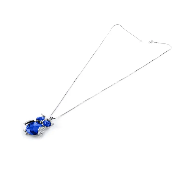Yellow Chimes Trendy Stylish Long Chain Owl Necklace Silver Plated Crystal Pendant for Women and Girls Yellow Chimes Earrings