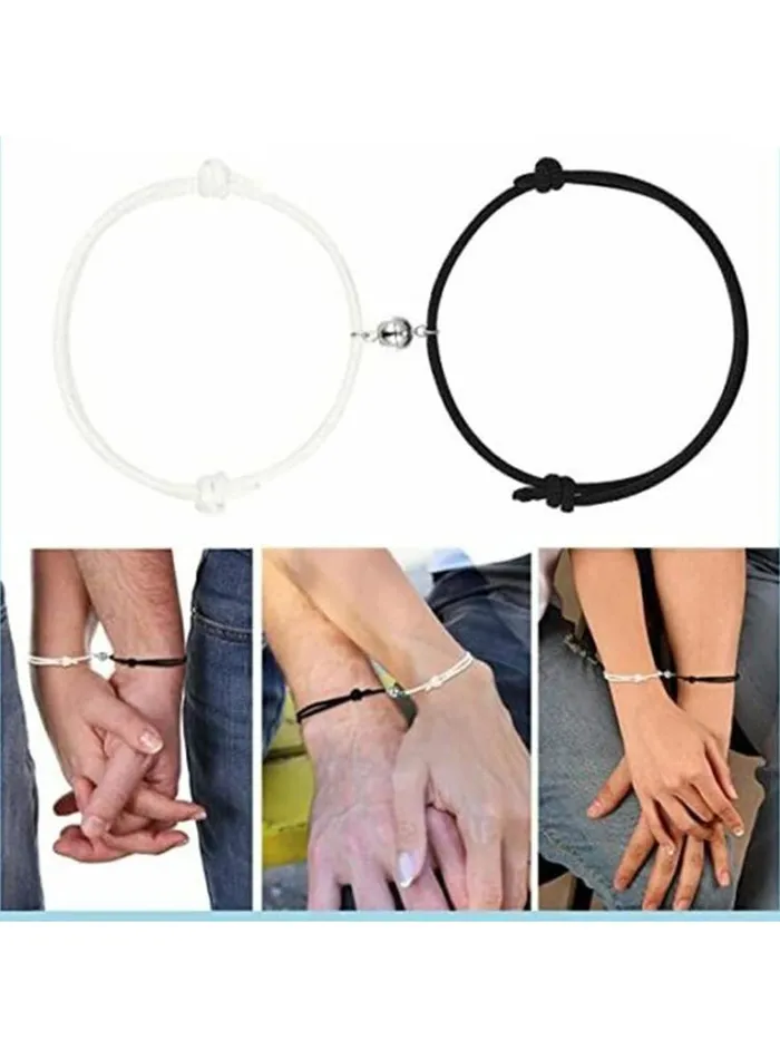 Yellow Chimes Valentine Gift for Girls Couple Bracelet for Unisex 2 Pcs Unisex Adjustable Couple Ball Dual Coloured Bracelet For Unisex AdultsBoys and Girls Pack of 2 Yellow Chimes Rings