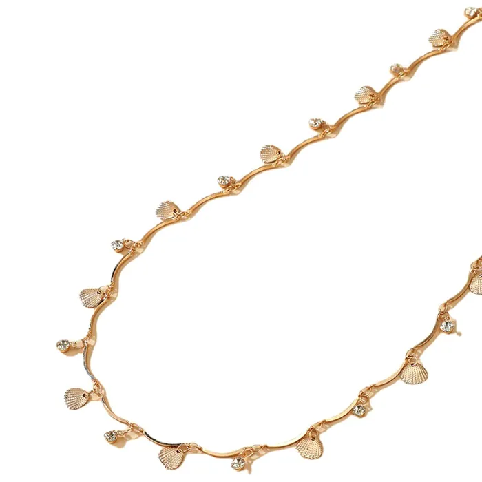 Yellow Chimes Waist Chain for Women Crystal studded Golden Waist band for Women and Girls Yellow Chimes Earrings