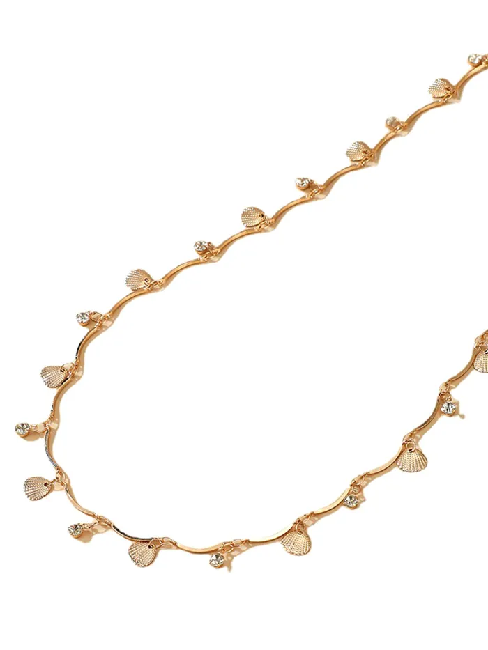 Yellow Chimes Waist Chain for Women Crystal studded Golden Waist band for Women and Girls Yellow Chimes Earrings