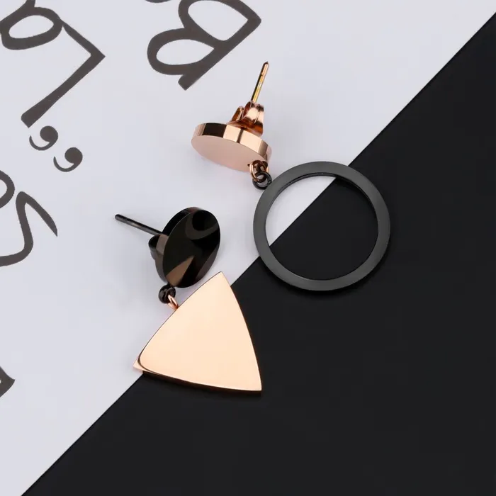 Yellow Chimes Western Style Stainless Steel Never Fading Dual Pattern Designer Earrings for Women Girls Rose Gold Yellow Chimes Rings