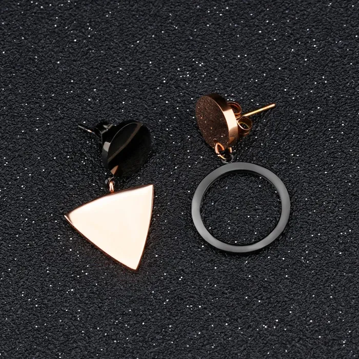 Yellow Chimes Western Style Stainless Steel Never Fading Dual Pattern Designer Earrings for Women Girls Rose Gold Yellow Chimes Rings