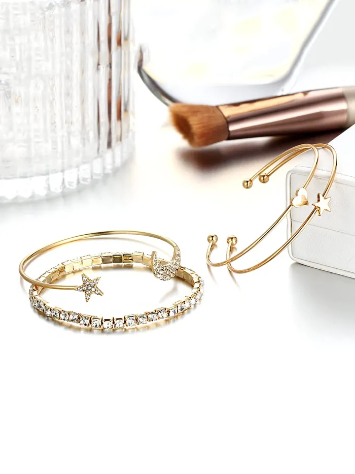 Yellow Chimes Womens Fashion Gold Plated Kada Bracelet Set Combo Accessories Yellow Chimes Earrings