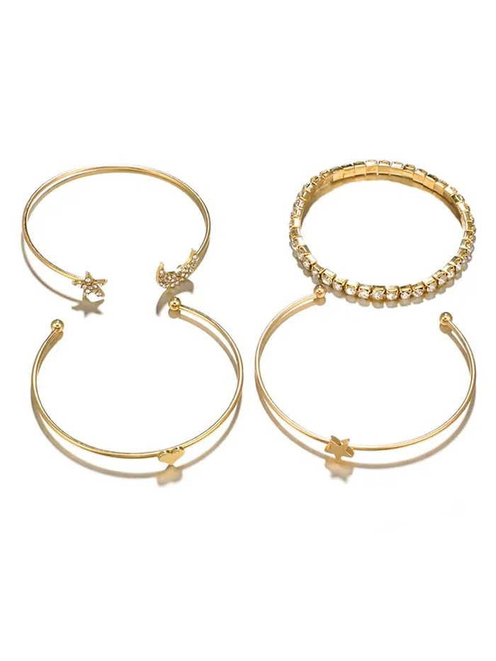 Yellow Chimes Womens Fashion Gold Plated Kada Bracelet Set Combo Accessories Yellow Chimes Earrings