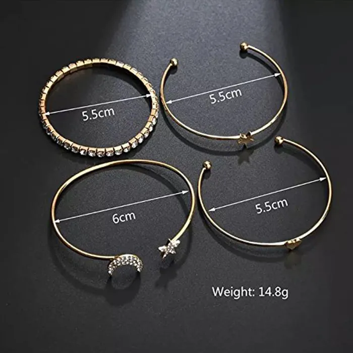 Yellow Chimes Womens Fashion Gold Plated Kada Bracelet Set Combo Accessories Yellow Chimes Earrings