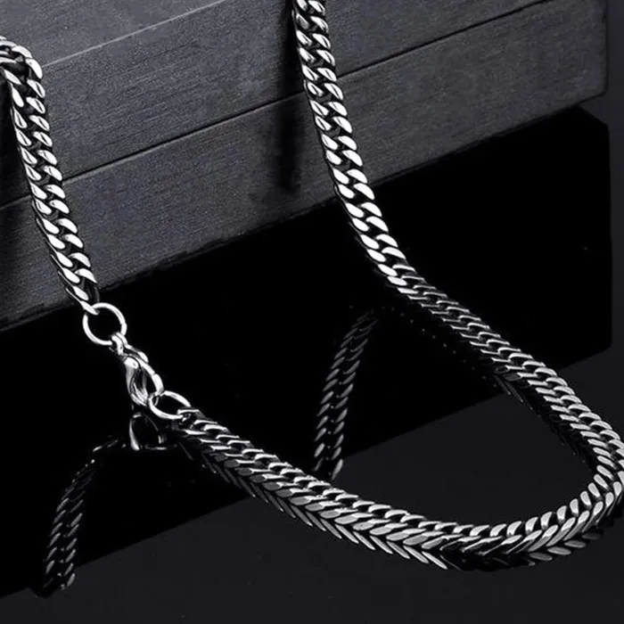 Yellow Chimes Yellow Chimes Chain for Men and Boys Silver Chain Neck Chain for Men 2 Pcs Combo of Stainless Steel Chains for Men Birthday Gift for Men and Boys Anniversary Gift for Husband Earrings