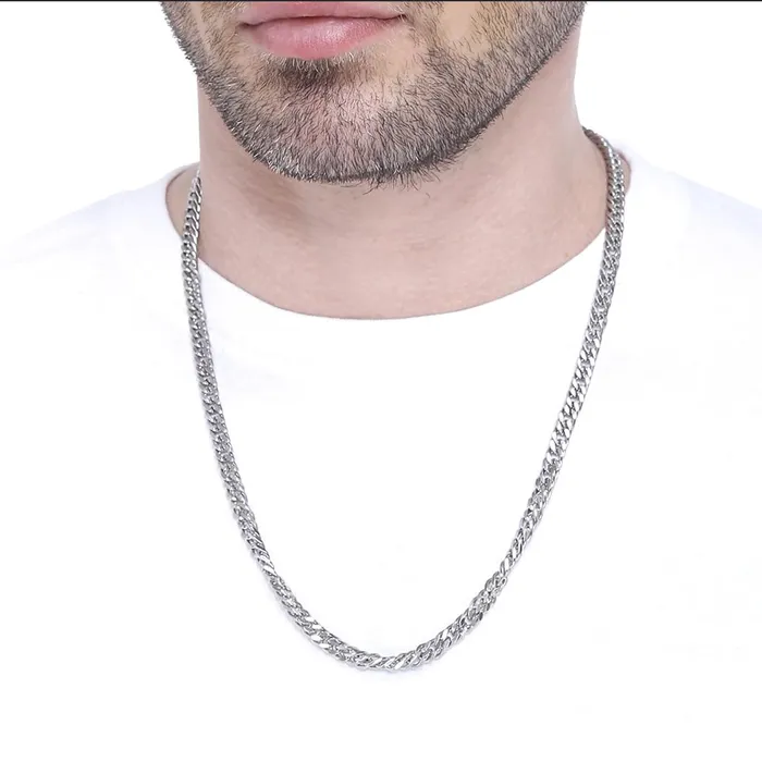 Yellow Chimes Yellow Chimes Chain for Men and Boys Silver Chain Neck Chain for Men 2 Pcs Combo of Stainless Steel Chains for Men Birthday Gift for Men and Boys Anniversary Gift for Husband Earrings