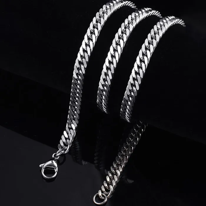 Yellow Chimes Yellow Chimes Chain for Men and Boys Silver Chain Neck Chain for Men 2 Pcs Combo of Stainless Steel Chains for Men Birthday Gift for Men and Boys Anniversary Gift for Husband Earrings