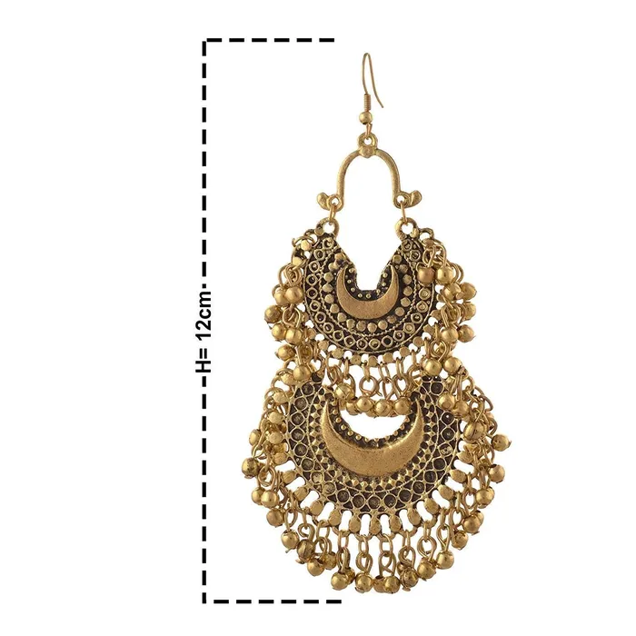 Yellow Chimes Yellow Chimes Chandbali Earrings for Women Silver Oxidised Chand bali Combo of 4 Pairs Afghani Style Traditional Jhumka Earrings for Women and Girls Bracelets