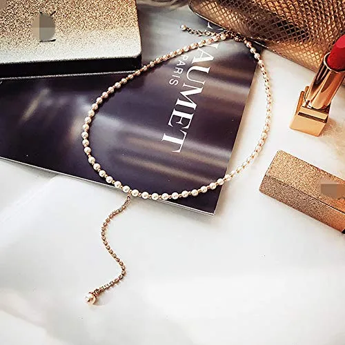 Yellow Chimes Yellow Chimes Fancy party ware Pearl choker Necklace for Women And Girls Earrings