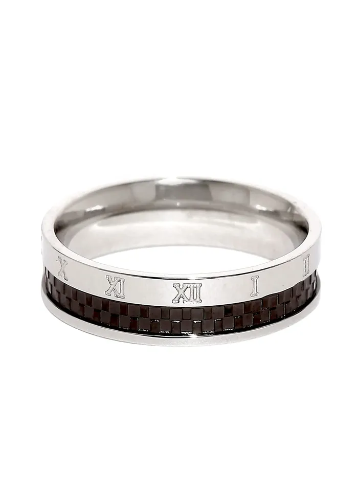 Yellow Chimes Yellow Chimes Roman Numbers Western Style Stainless Steel Ring for Men and Boys Earrings