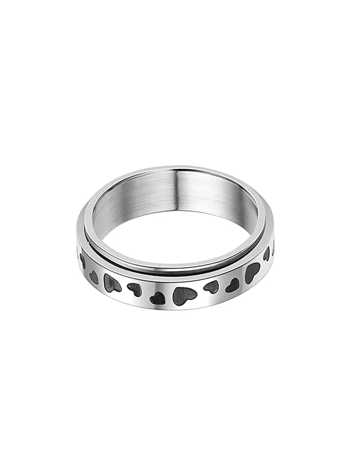 Yellow Chimes Yellow Chimes Spinner Rings for Women Stainless Steel Stress Relieving Rotatable Spinner Ring for Women and Girls Model1 Earrings
