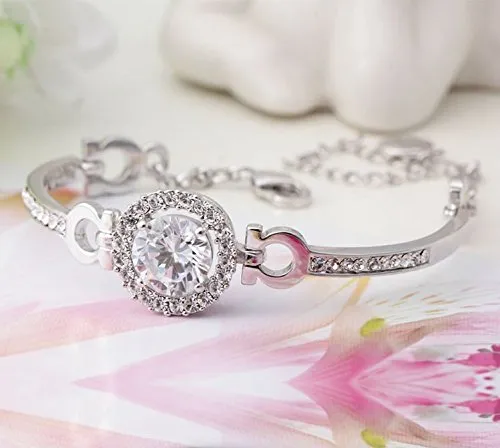 Yellow Chimes YELLOW CHIMES Swarovski Elements Solitaire Designer Bracelet for Women and Girls Bracelets
