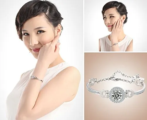 Yellow Chimes YELLOW CHIMES Swarovski Elements Solitaire Designer Bracelet for Women and Girls Bracelets