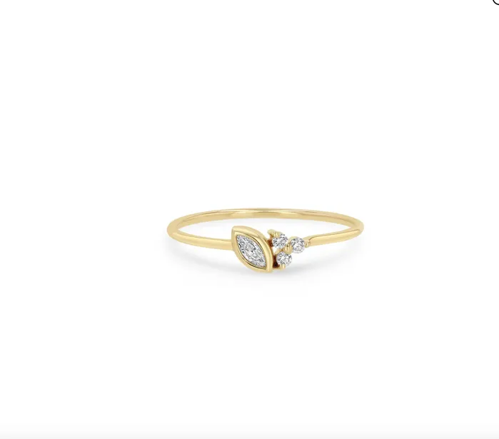 Zo Chicco Rings 14K MARQUISE PRONG DIAMOND TRIO RING